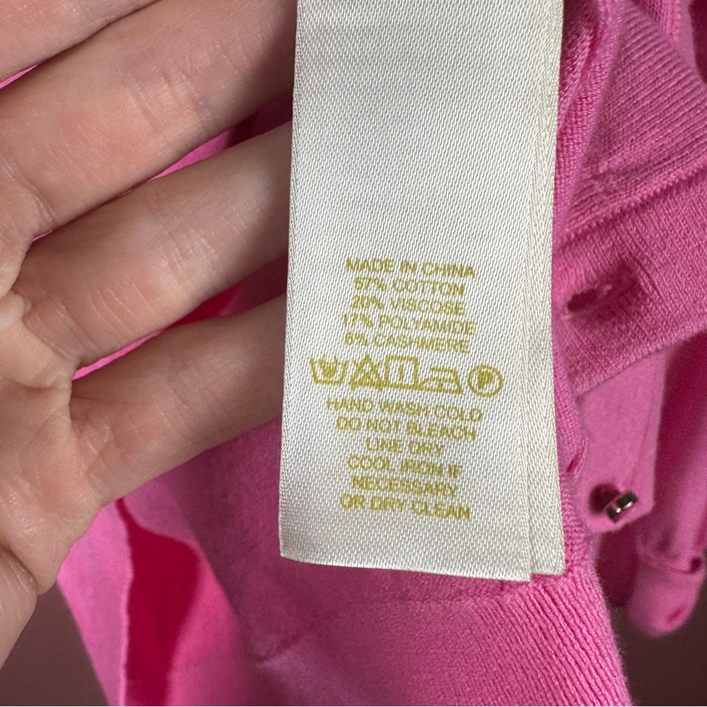 Kate Spade hot pink light weight cardigan bow on cuffs size small - Picture 5 of 8